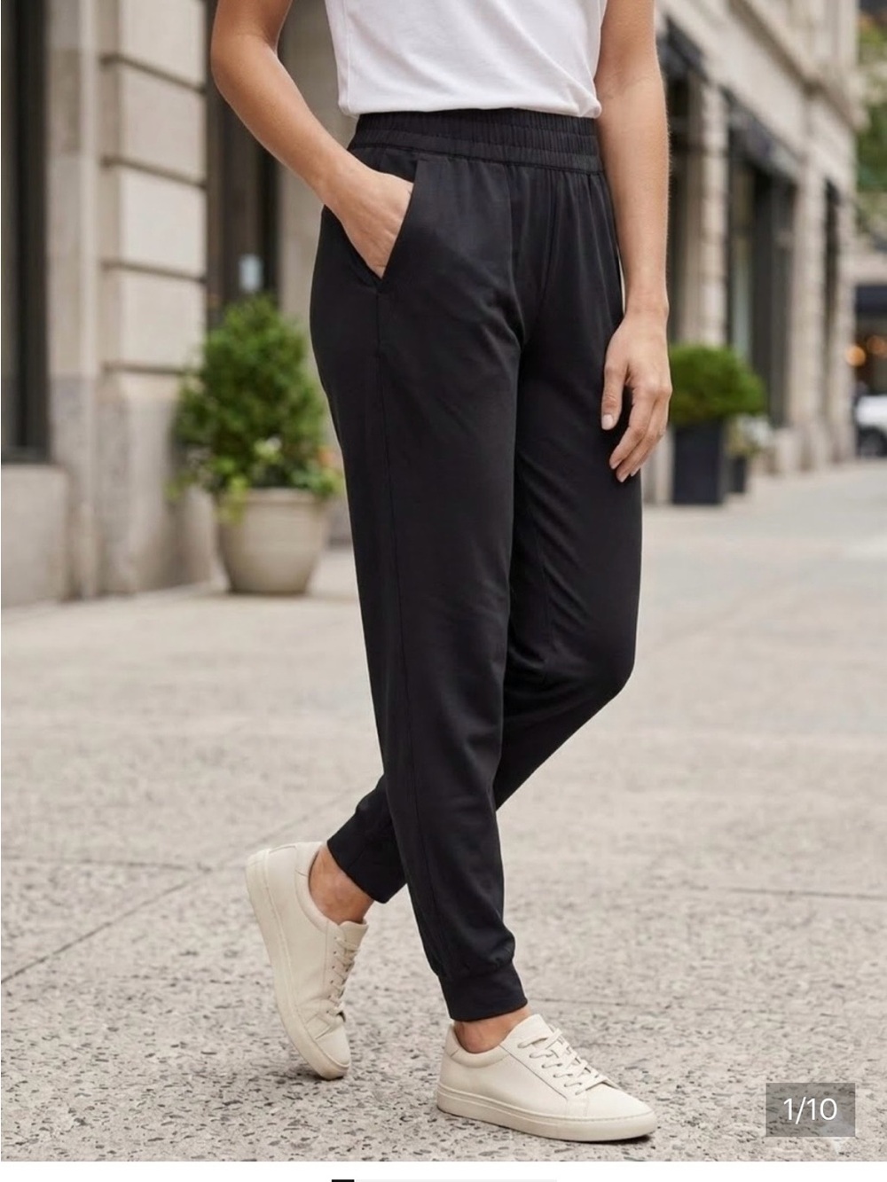Liverpool Black Elastic Waist Jogger Pants